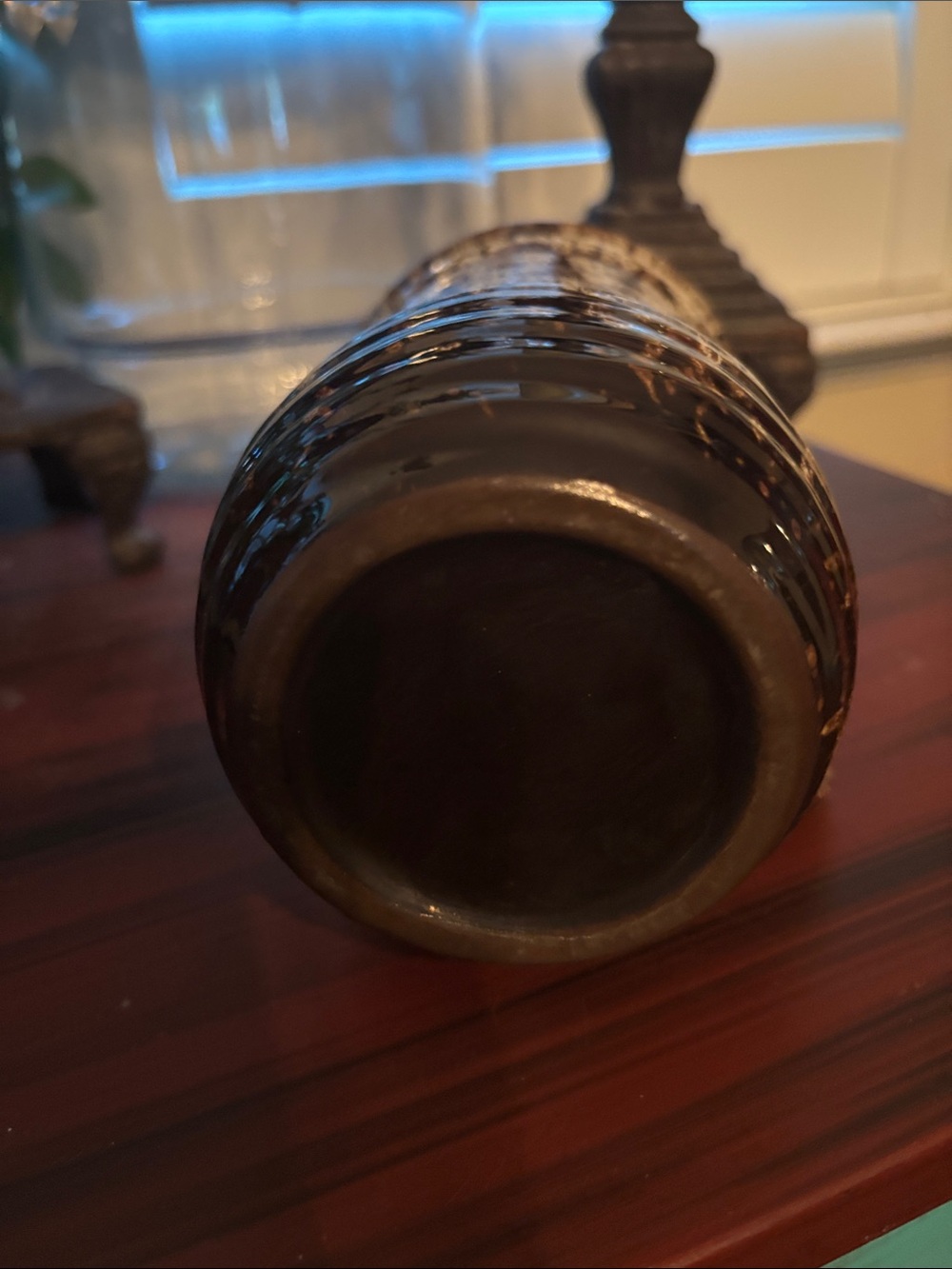 Rustic Ceramic 20 oz Coffee Mug in Cream and Brown - Handmade - Picture 6 of 7